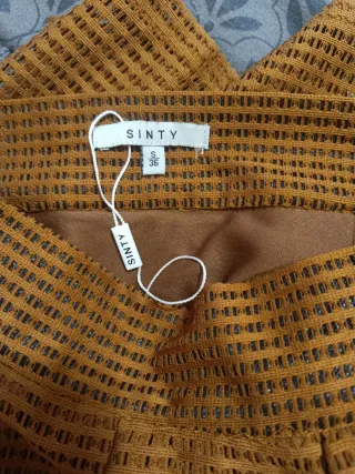 Falda Midi Marrón Plisada