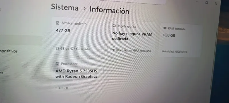 Lenovo Thinkpad AMD Ryzen 5 7535HS afbeelding 2