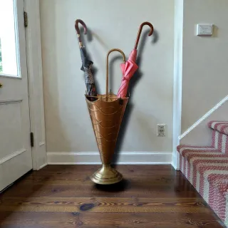 Paragüero paraguas antiguo dorado