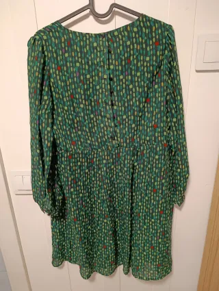 Vestido H&M verde estampado