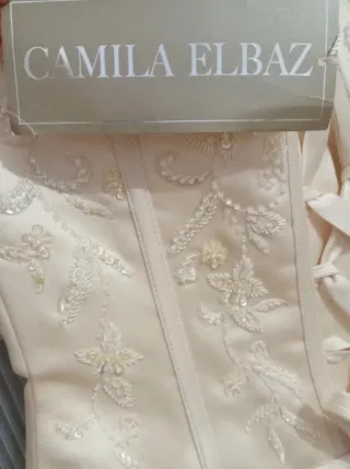 Vestido de Novia Raso Bordado Talla 42