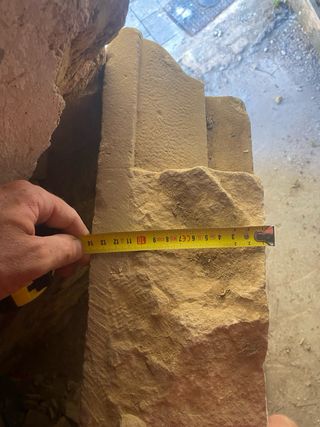 Base de piedra para banco