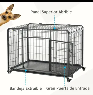 Jaula Perros Grande Negra