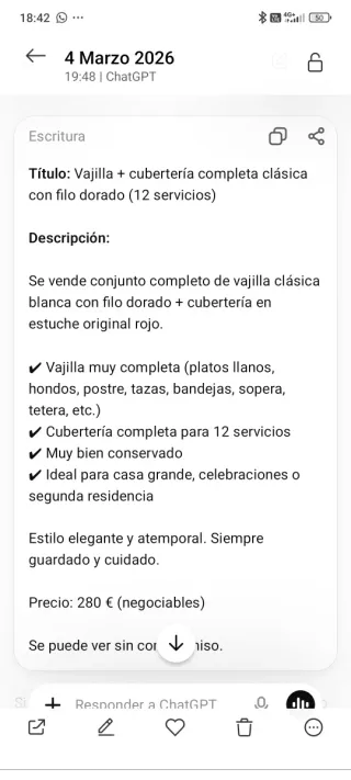 Vajilla Completa Porcelana Blanca