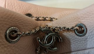 Bolso -saco Rosa Piel Chevron Tipo channel