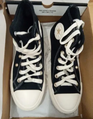 Converse plataforma negras y blancas