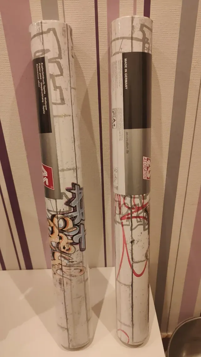 2 rollos Papel de pared graffiti