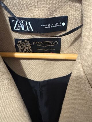 Abrigo Zara Manteco Beige