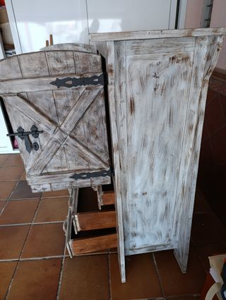 Mueble rústico madera y metal