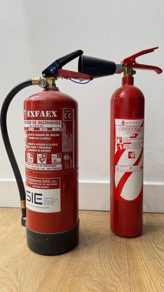 Extintores de polvo ABC y CO2