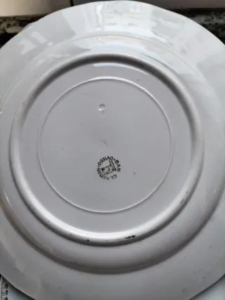 Vajilla San Claudio Azul y Dorada Antigua