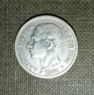 Lote PLATA 2 monedas: Isabel II 1868+Alfonso XII