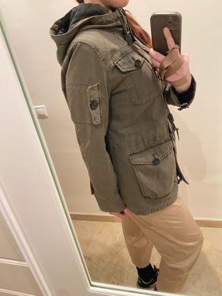 Levi ́s Chaqueta Parka Militar con Capucha Talla L