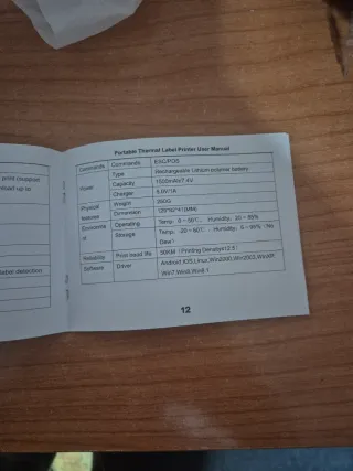 Impresora de etiquetas térmica azul y verde