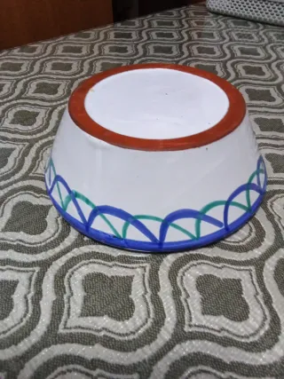 Fuente  antigua Granaina Cerámica Azul y Verde