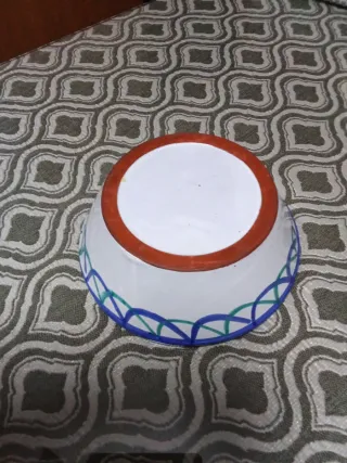 Fuente  antigua Granaina Cerámica Azul y Verde