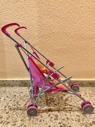 COCHECITO CON MUÑECA BEBÉ Y BIBERÓN