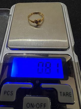 Anillo Corazón Oro 18K con Piedra Negra