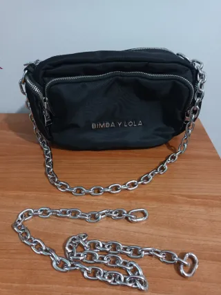 Bolso Negro BIMBA Y LOLA Cadena Plata