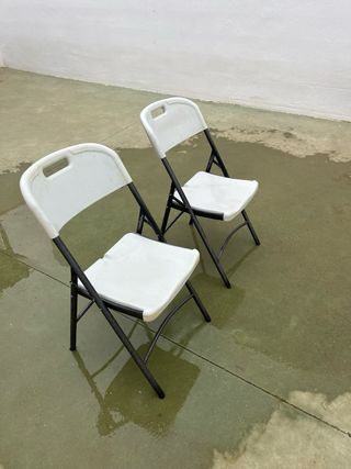 Sillas de cocina plegables blancas