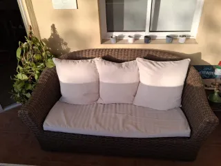 Set divani e poltrone da esterno in rattan sintetico