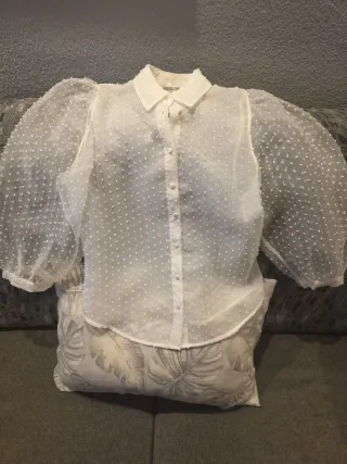 Camisa Stradivarius Blanca Talla S