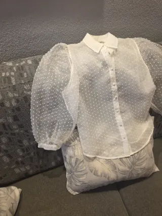 Camisa Stradivarius Blanca Talla S