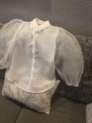 Camisa Stradivarius Blanca Talla S