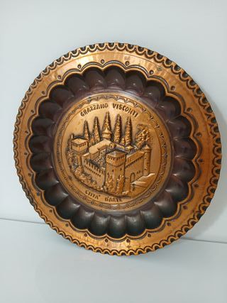 Piatto Rame Sbalzato Grazzano Visconti