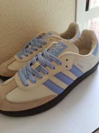 Adidas Samba Beige y Azul
