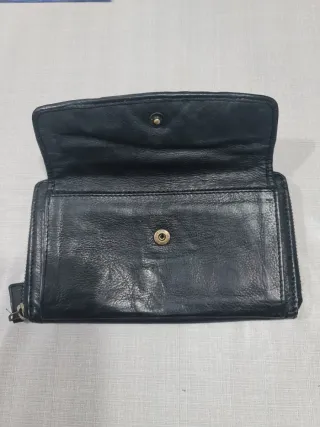 Portafoglio nero intrecciato