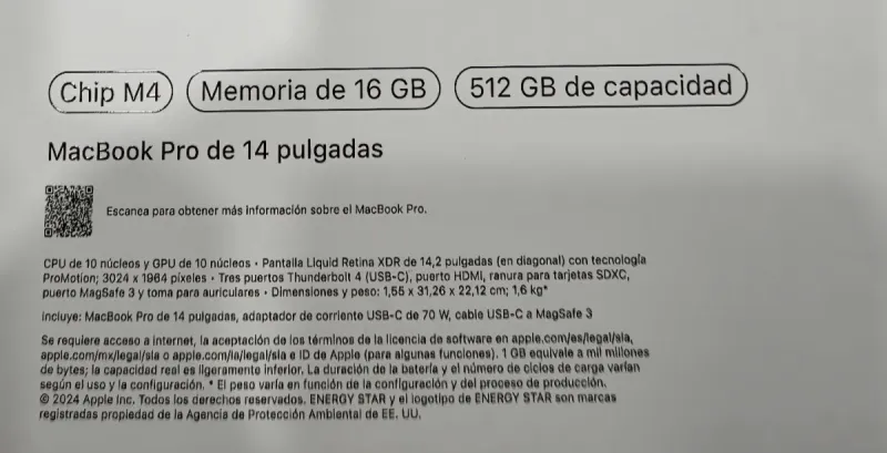 MacBook Pro 14 con M4 512gb/16 ram afbeelding 9