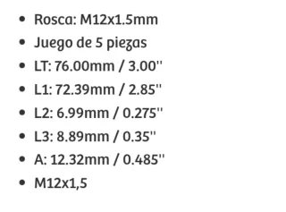 Espárragos Rueda ARP 100-7712 Honda