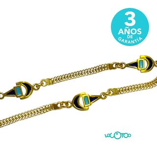 Pulsera Oro 18K Esmalte Azul