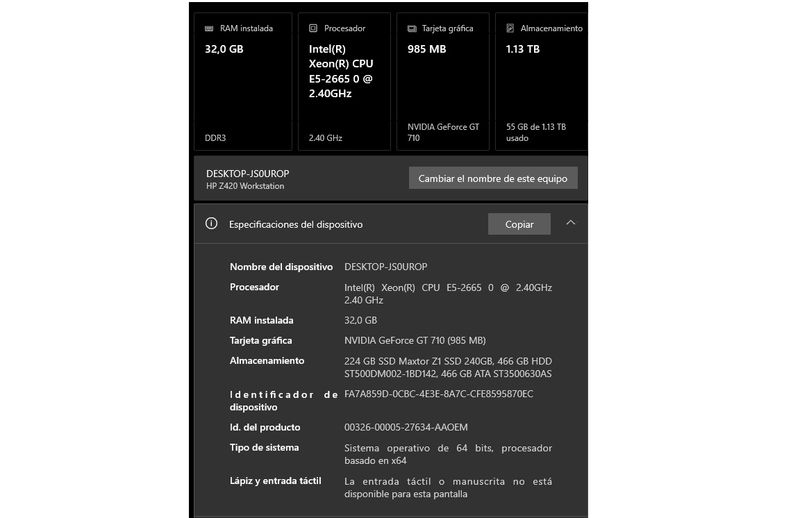 8 núcleos y 16 hilos HP Z420 XEON E5-2665 32 Gb afbeelding 3