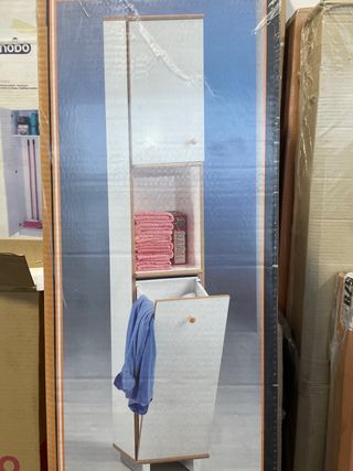 Armario Multiusos Madera Blanco y Marrón