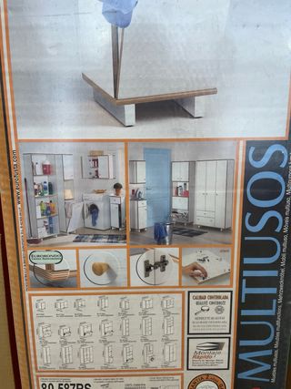 Armario Multiusos Madera Blanco y Marrón