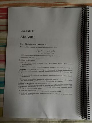 Exámenes pau matemáticas sociales Madrid