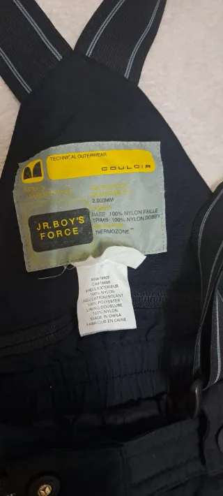 Pantalones de esquí negros con tirantes