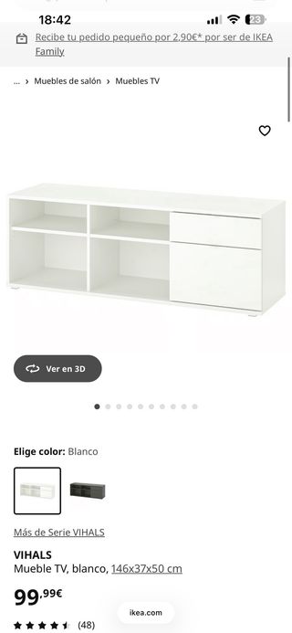 Mesa TV IKEA 146x37x50 cm