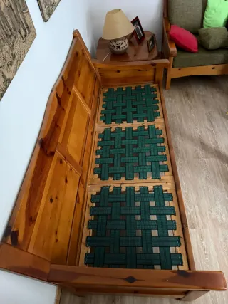 Sofá 2 y 3 plazas madera y tela