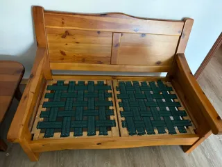 Sofá 2 y 3 plazas madera y tela