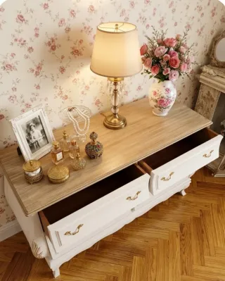 Cómoda Bombe Restaurada Estilo Francés