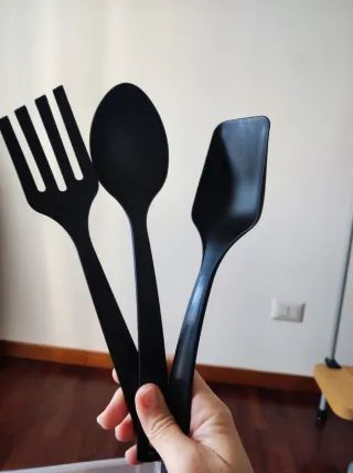 Portaposate Ikea + 3 mestoli neri