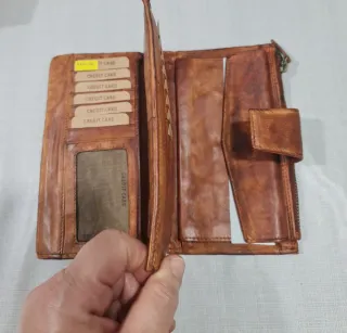 Portafoglio in pelle intrecciata