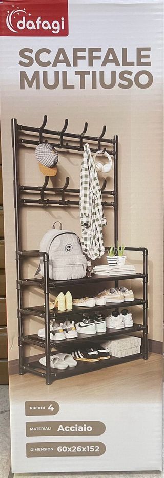 Scaffale Multiuso Dafagi con Appendiabiti