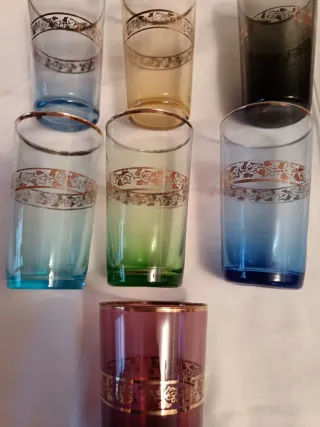 Vasos de té de cristal, vintage
