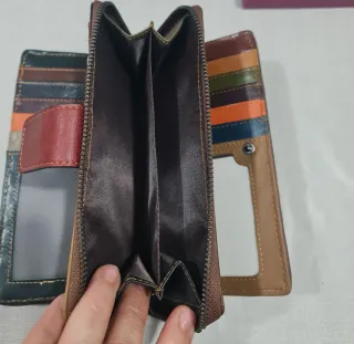 Portafoglio donna intrecciato multicolor