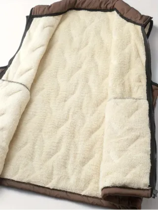Chaleco acolchado forrado de lana textura suave