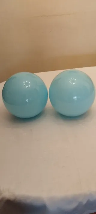 2 Globos Cristal Azules para Lámpara